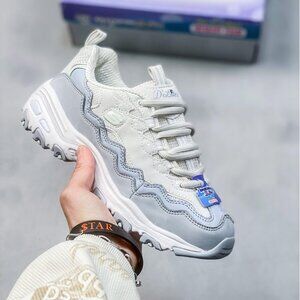 Skechers Dlites Retro Sports Shoes White & Gray